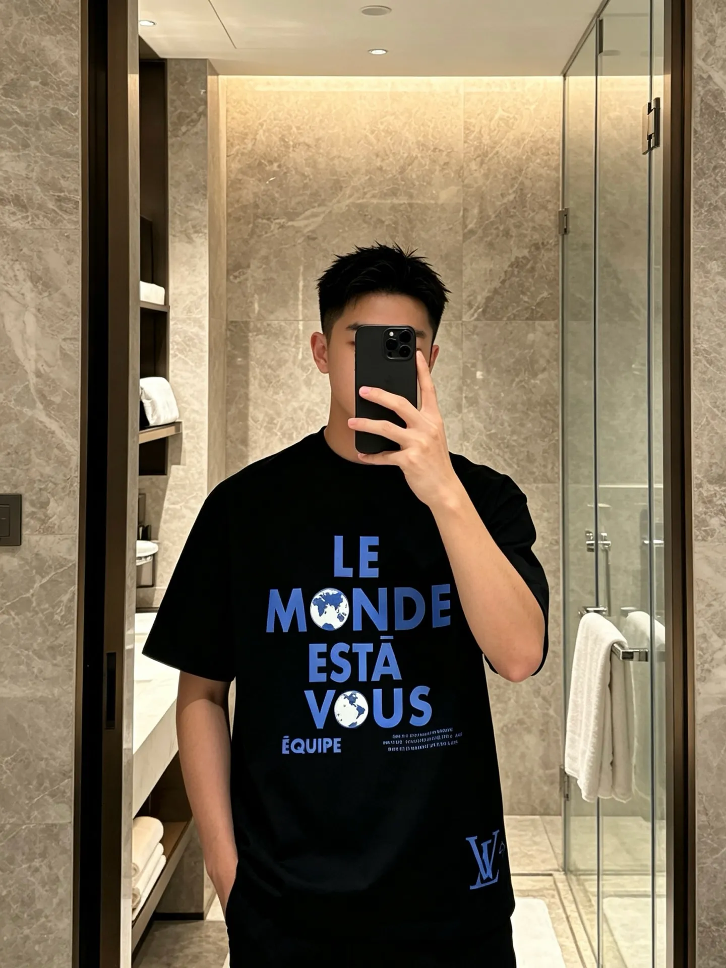 Louis Vuitton/Louis Vuitton Earth letter slogan printed short sleeves